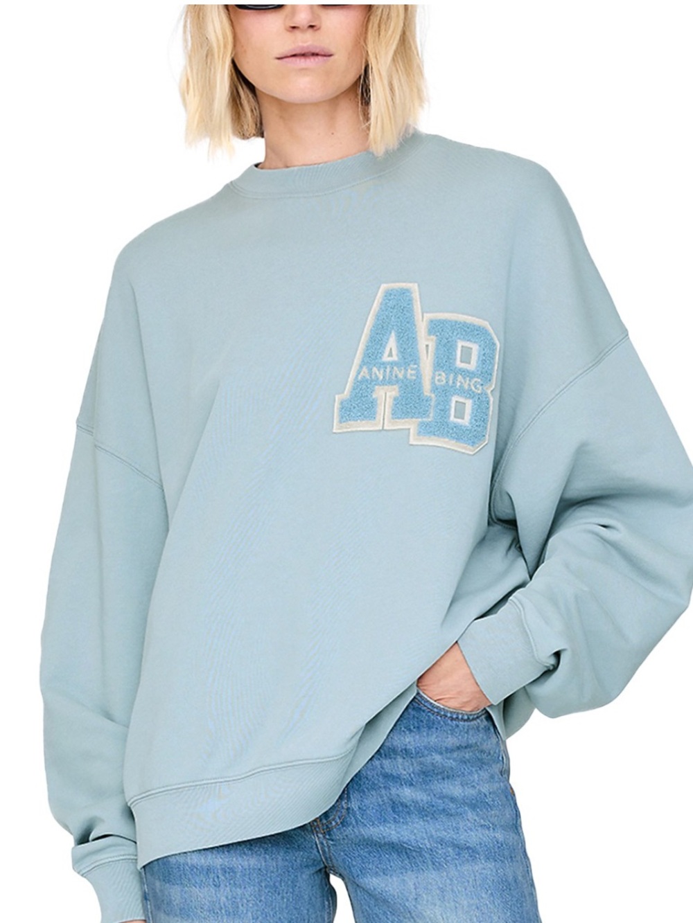 NWT Anine Bing Miles Oversized Letterman Varsity Sweatshirt 100% Cotton Size M